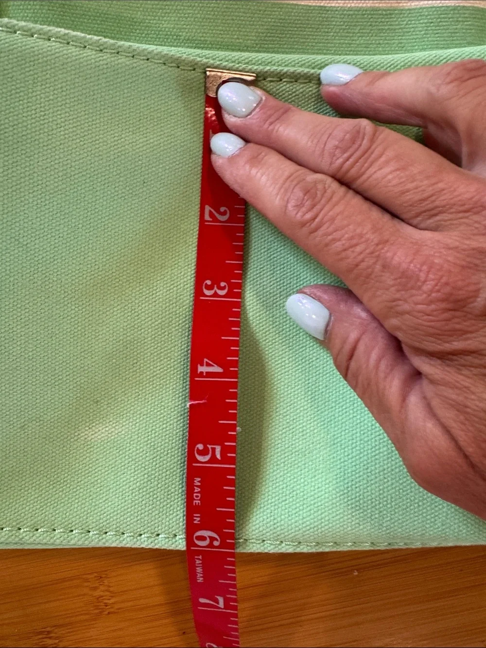 J. Crew Mint and White Striped Canvas Tote